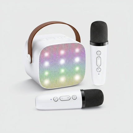 Portable Karaoke Machine | Bluetooth Speaker with Wireless Microphones & LED Lights for Fun Singing 12
