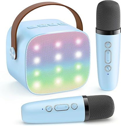 Portable Karaoke Machine | Bluetooth Speaker with Wireless Microphones & LED Lights for Fun Singing 3