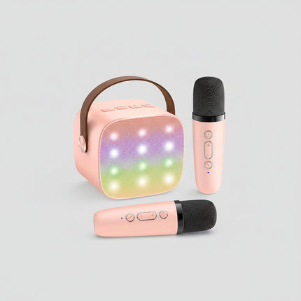 Portable Karaoke Machine | Bluetooth Speaker with Wireless Microphones & LED Lights for Fun Singing 8