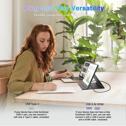 Portable Monitor | 14 Slim Travel Display with 1080P Resolution | Lightweight Design for On-the-Go Productivity 2