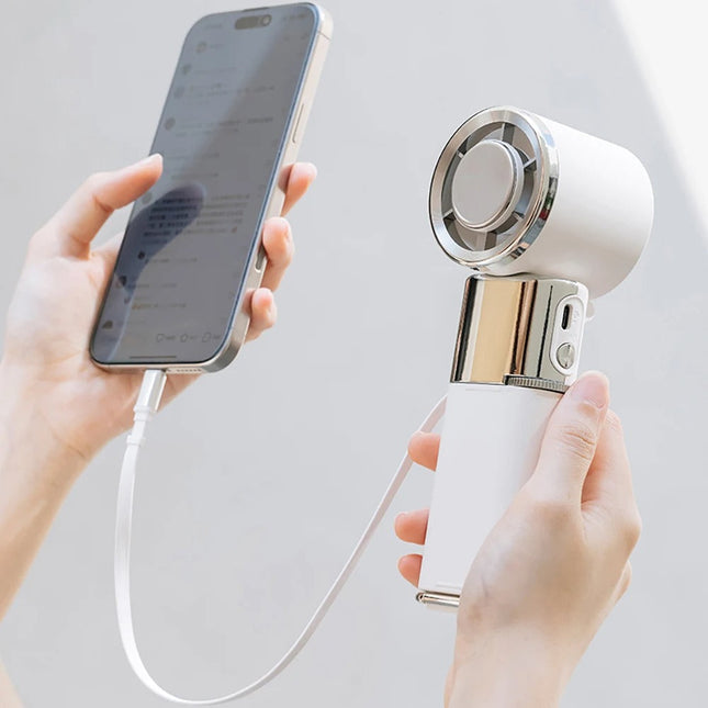 Portable Neck Fan with Power Bank & Adjustable Speed for Ultimate Comfort | Hands-Free Cooling for On-the-Go Relief 1