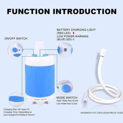 Portable Outdoor Shower | Battery-Powered with Adjustable Spray Modes | Ideal for Camping and Beach Activities 6