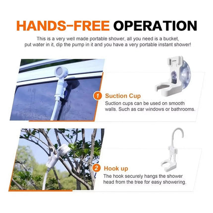 Portable Outdoor Shower | USB Rechargeable with Adjustable Spray Settings | Ideal for Camping and Pet Bathing 5