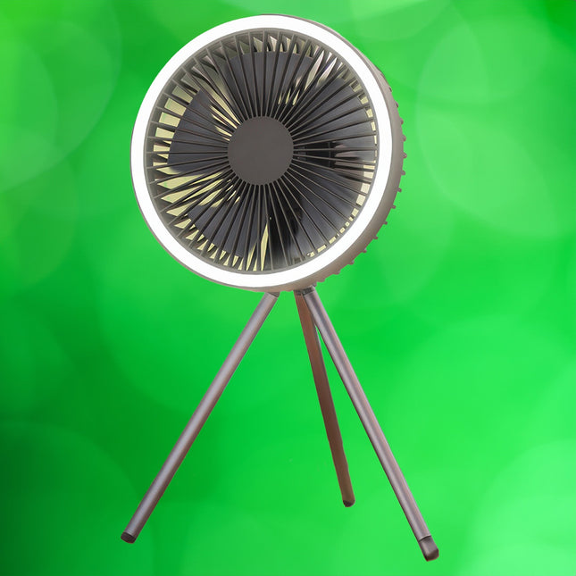 Portable Rechargeable Fan with LED Light & Power Bank Functionality | Compact Design for Travel and Outdoor Use 0