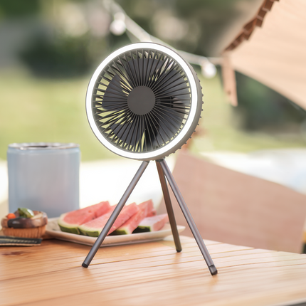 Portable Rechargeable Fan with LED Light & Power Bank Functionality | Compact Design for Travel and Outdoor Use 1