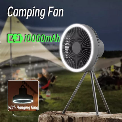 Portable Rechargeable Fan with LED Light & Power Bank Functionality | Compact Design for Travel and Outdoor Use 2