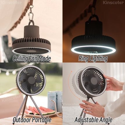 Portable Rechargeable Fan with LED Light & Power Bank Functionality | Compact Design for Travel and Outdoor Use 5