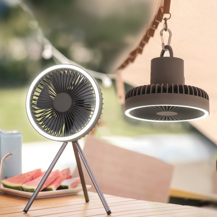 Portable Rechargeable Fan with LED Light & Power Bank Functionality | Compact Design for Travel and Outdoor Use 7