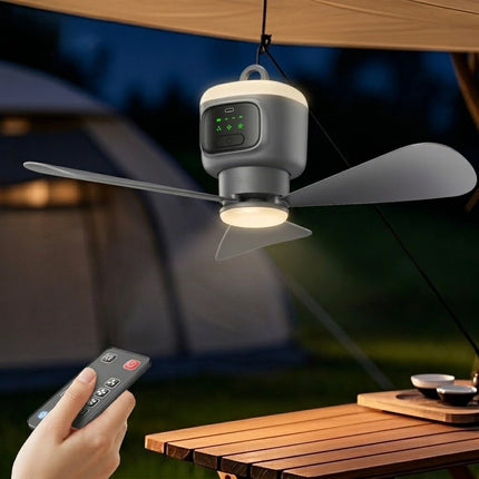 Portable Rechargeable Fan with Light & Remote Control | Dual Function for Comfort and Convenience 0