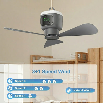 Portable Rechargeable Fan with Light & Remote Control | Dual Function for Comfort and Convenience 6