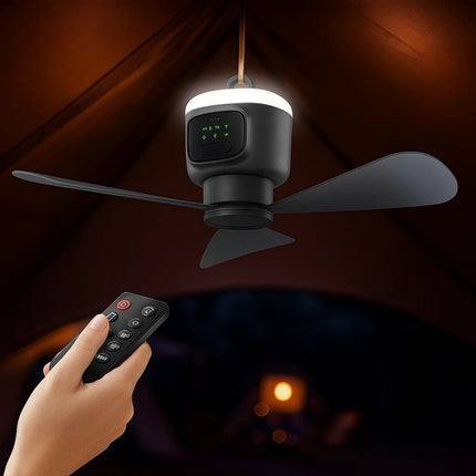 Portable Remote-Control Ceiling Fan with LED Light & 30-Hour Battery Life | Compact Design for Home & Travel 3