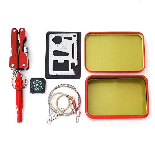 Portable SOS Survival Kit | Emergency Preparedness Tools in Compact Metal Box for Roadside Safety 1
