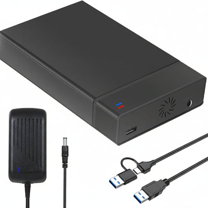 Portable SSD Enclosure | USB 3.0 SATA Hard Drive Case with Fast Transfer Speeds | Compatible with 2.5 & 3.5 Inch Drives for Storage Expansion 0