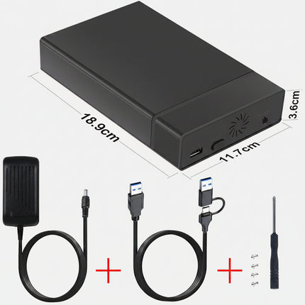 Portable SSD Enclosure | USB 3.0 SATA Hard Drive Case with Fast Transfer Speeds | Compatible with 2.5 & 3.5 Inch Drives for Storage Expansion 3