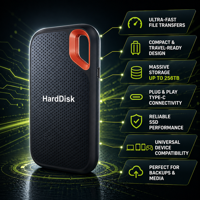 Portable SSD Storage | High-Speed External Hard Drive with Type C Connection | Compact Design for Reliable Data Backup 1