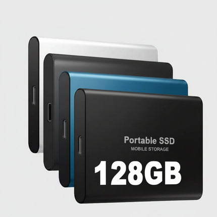 Portable SSD | External Hard Drive with 128GB Capacity & Fast Transfer Speeds | Compact Storage Solution for On-the-Go 0