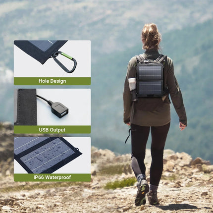 Portable Solar Charger | 10W Foldable Solar Phone Charger with High Efficiency | Lightweight Energy Solution for Outdoor Adventures 0