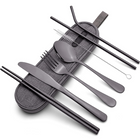 Portable Stainless Steel Cutlery Set with Waterproof Case | Compact and Durable for On-the-Go Dining 0
