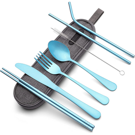 Portable Stainless Steel Cutlery Set with Waterproof Case | Compact and Durable for On-the-Go Dining 9