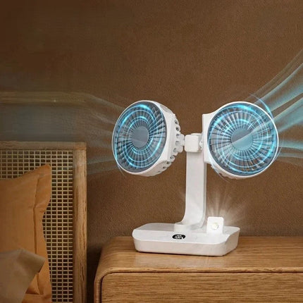 Portable Table Fan with LED Night Light & Adjustable Rotation | Small Desk Fan for Versatile Cooling and Illumination 0