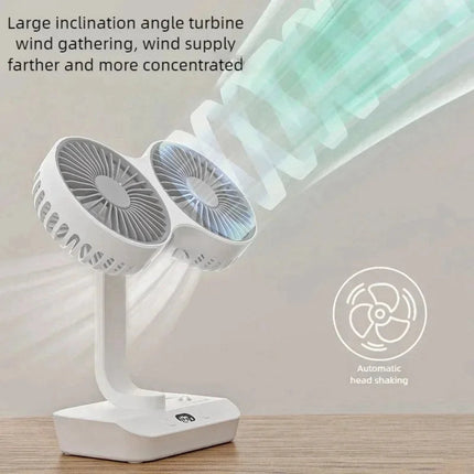 Portable Table Fan with LED Night Light & Adjustable Rotation | Small Desk Fan for Versatile Cooling and Illumination 4