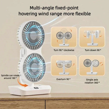 Portable Table Fan with LED Night Light & Adjustable Rotation | Small Desk Fan for Versatile Cooling and Illumination 5