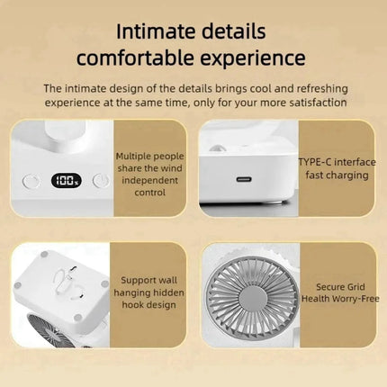 Portable Table Fan with LED Night Light & Adjustable Rotation | Small Desk Fan for Versatile Cooling and Illumination 6