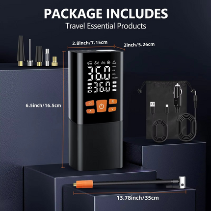 Portable Tire Inflator | 180 PSI Air Compressor with Rechargeable 25000mAh Battery | Compact Design for Quick Inflation 2