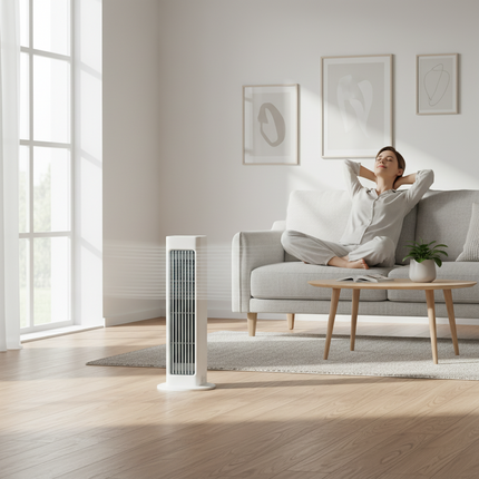 Portable Tower Fan | Oscillating Design with Energy-Efficient Cooling | Space-Saving Solution for Home and Office 0