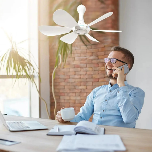 Portable USB-Powered Ceiling Fan with Remote Control & Silent Operation | Ideal for Camping and Small Rooms 1