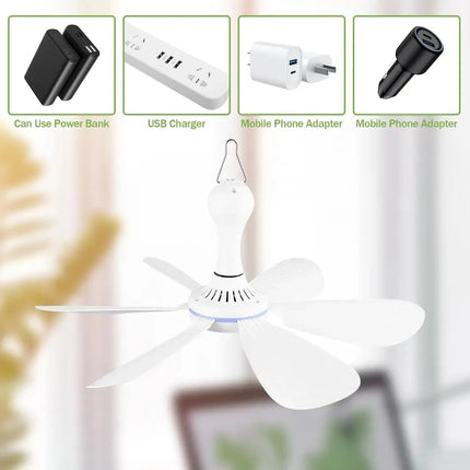 Portable USB-Powered Ceiling Fan with Remote Control & Silent Operation | Ideal for Camping and Small Rooms 6
