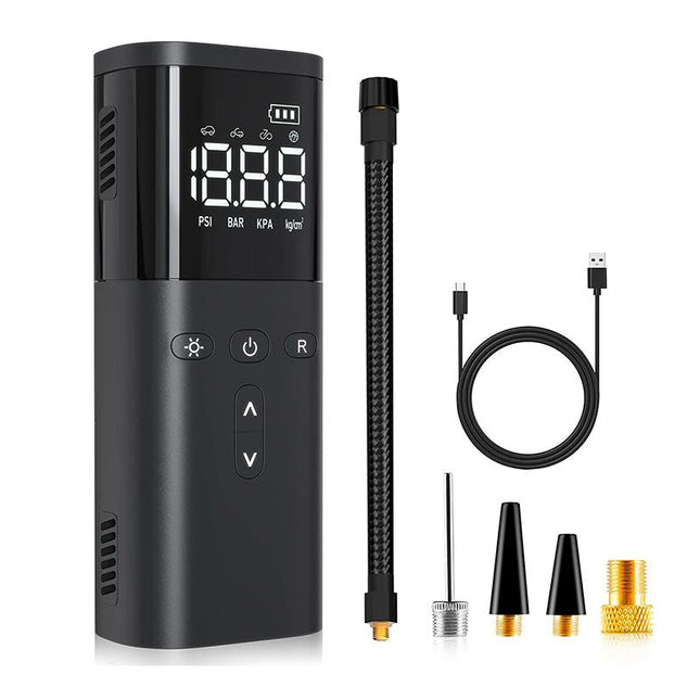 Portable Wireless Car Tire Inflator Air Compressor with Fast Inflation | USB Rechargeable for Emergency Use 0