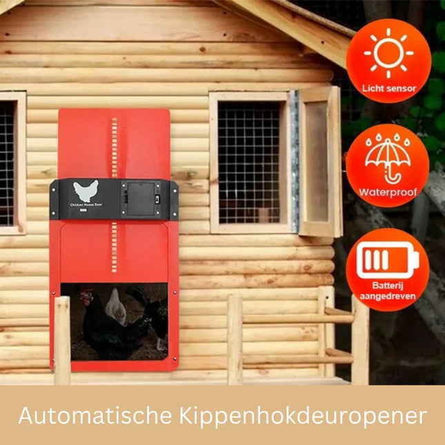 Automatic Chicken Coop Door with Light Sensor, Battery Powered Automatic Chicken Door Opener