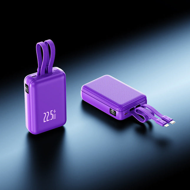 Power Bank | Portable Fast Charging Device with Integrated Cables | Compact Design for On-the-Go Charging 0