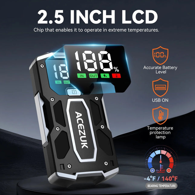 Power Boost | 3000A Portable Jump Starter with Power Bank & LED Flashlight | Essential Emergency Tool for Vehicles 1