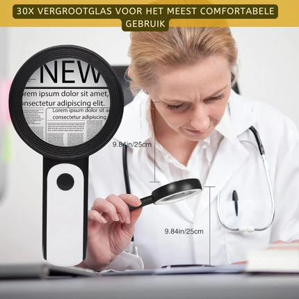 Precision Magnifying Glass | 30x Handheld Magnifier with LED Lighting for Detailed Observation 2