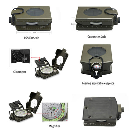 Precision Navigation Compass | Multi-Purpose Tool with Adjustable Sighting Lens | Durable & Waterproof for Outdoor Adventures 4