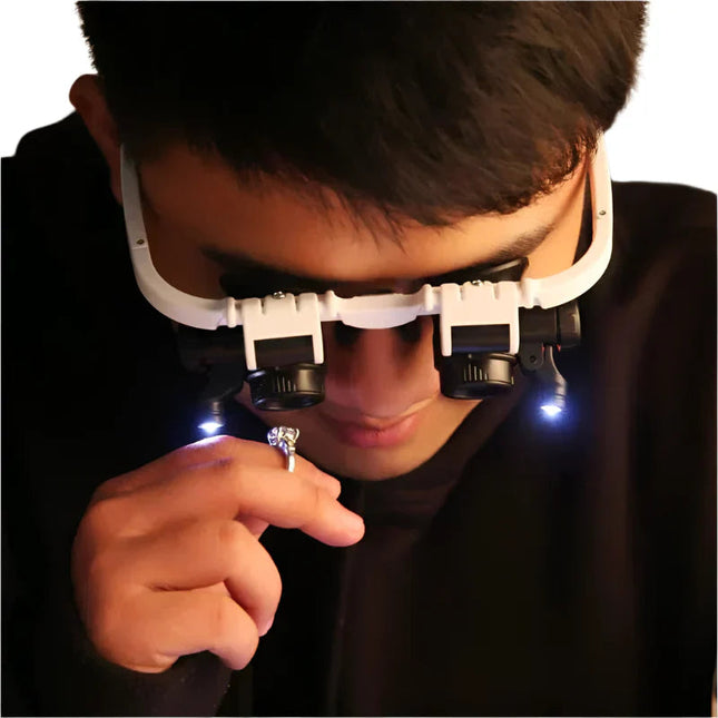 Precision Vision | LED Magnifying Glasses with 8x, 15x, 23x Magnification | Hands-Free Design for Detailed Work 1