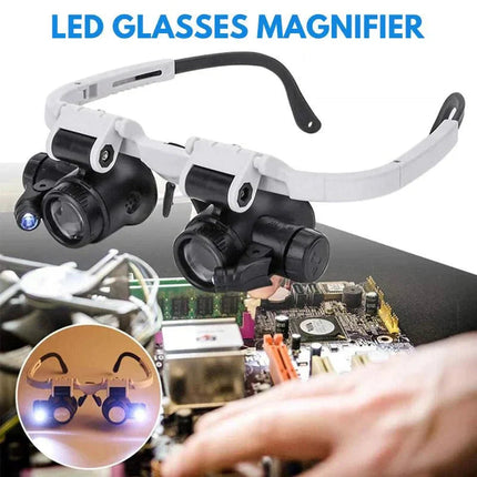 Precision Vision | LED Magnifying Glasses with 8x, 15x, 23x Magnification | Hands-Free Design for Detailed Work 2