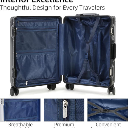 Premium Aluminium Carry-On Luggage with TSA Lock & Silent Wheels | Durable Design for Effortless Travel 5