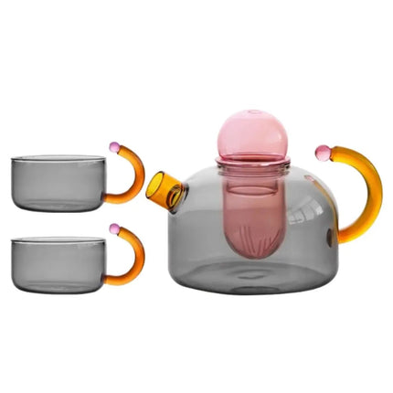 Glass Teapot with Infuser, Colorful Borosilicate Glass Teapot – image 8