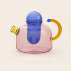 Glass Teapot with Infuser, Colorful Borosilicate Glass Teapot, Tea Set with Teacups, Cute Tea Maker for Tea Lovers