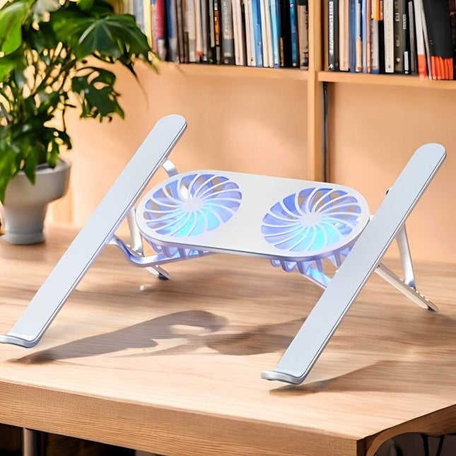 ProLift | Adjustable Laptop Stand for Desk with Dual Cooling Fans | Ergonomic Riser for Enhanced Comfort and Performance 0