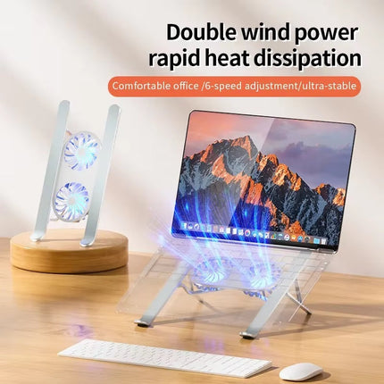 ProLift | Adjustable Laptop Stand for Desk with Dual Cooling Fans | Ergonomic Riser for Enhanced Comfort and Performance 1