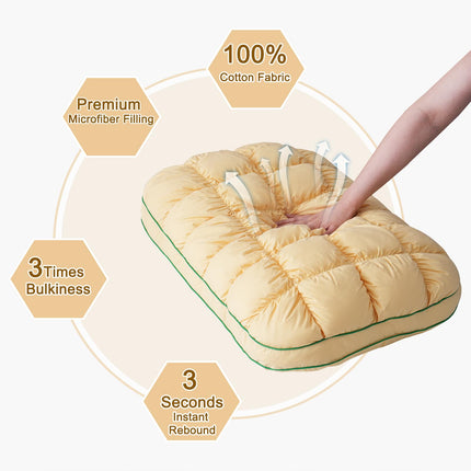 Puff Pillow | Best Pillow for Neck Pain with Fluffy Soft Design | Ergonomic Support for Ultimate Comfort 4
