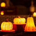 Halloween Pumpkins Set of 3, Lighted Pumpkin Decorations, Mini Pumpkins Battery Operated, Fall Decor for Mantel