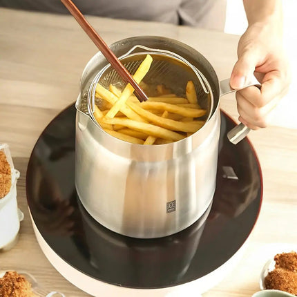 Deep Fryer Pot with Oil Strainer, Oil Container