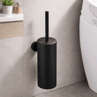 PureSteel | Stainless Steel Toilet Brush Set with Wall-Mounted Design | Modern Matte Black Finish for Stylish Bathrooms 0
