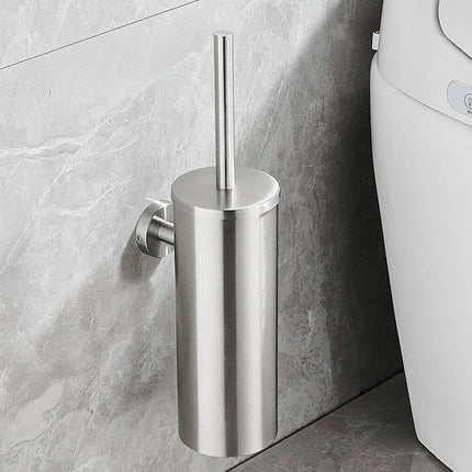 PureSteel | Stainless Steel Toilet Brush Set with Wall-Mounted Design | Modern Matte Black Finish for Stylish Bathrooms 7
