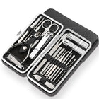Manicure and Pedicure Set, 19 Piece Stainless Steel Nail Kit with Travel Case, Nail Tools for At Home Manicure